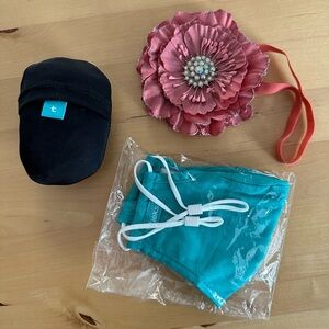 Tieks accessory bundle: tote bag, flower headband, and face mask